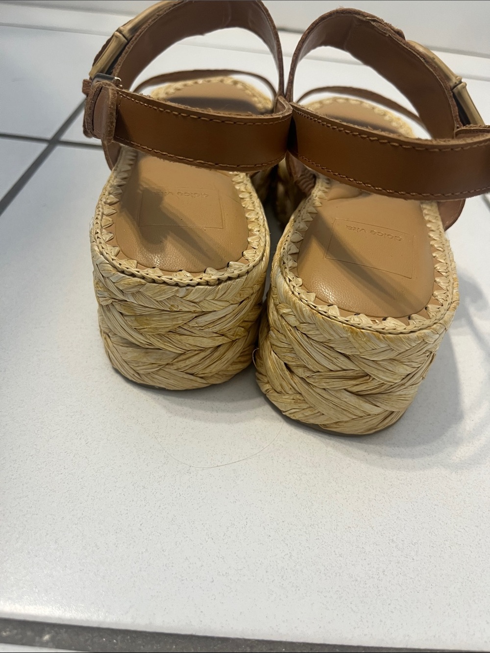 Dolce Vita Brown Tan Buckled Espadrille Sandals - Picture 5 of 7